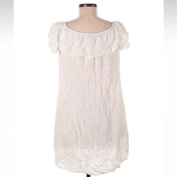 Velvet White Textured Dress - Picture 1 of 3